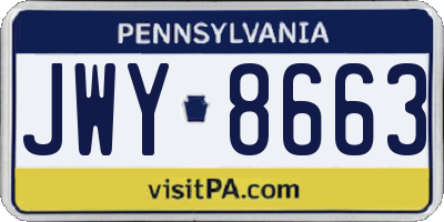 PA license plate JWY8663
