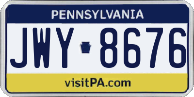 PA license plate JWY8676