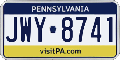 PA license plate JWY8741