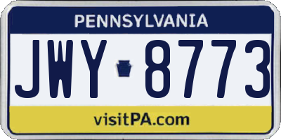 PA license plate JWY8773