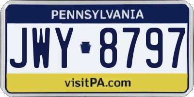 PA license plate JWY8797