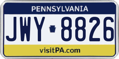PA license plate JWY8826