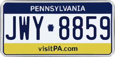 PA license plate JWY8859