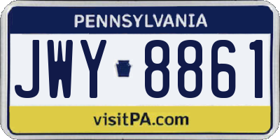 PA license plate JWY8861