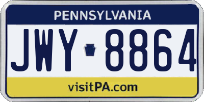 PA license plate JWY8864