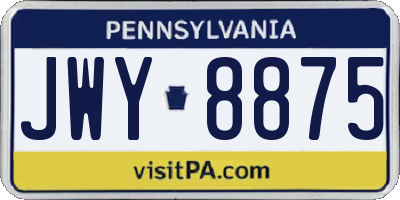 PA license plate JWY8875