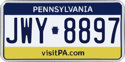 PA license plate JWY8897