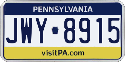 PA license plate JWY8915