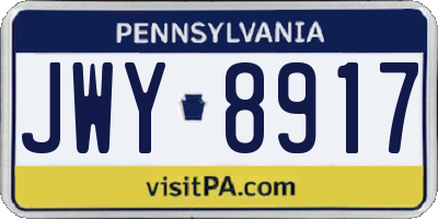PA license plate JWY8917