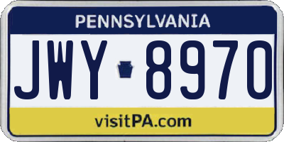 PA license plate JWY8970