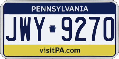 PA license plate JWY9270