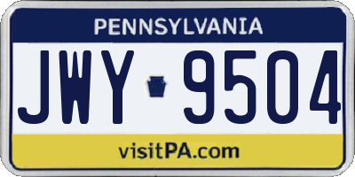 PA license plate JWY9504