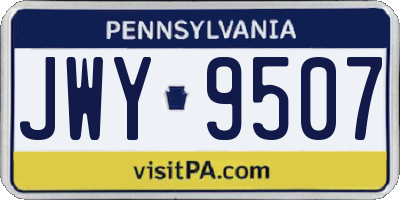 PA license plate JWY9507