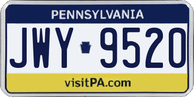 PA license plate JWY9520