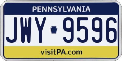 PA license plate JWY9596