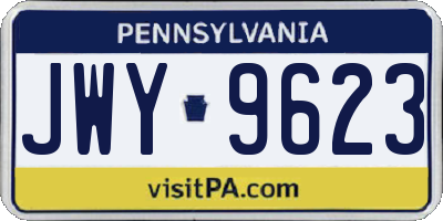 PA license plate JWY9623