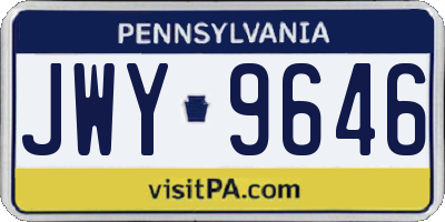 PA license plate JWY9646