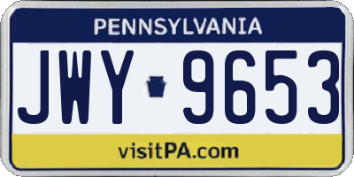 PA license plate JWY9653