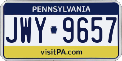 PA license plate JWY9657