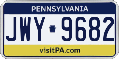 PA license plate JWY9682