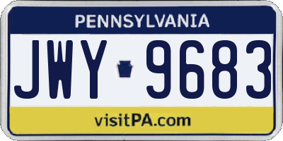 PA license plate JWY9683