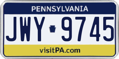 PA license plate JWY9745