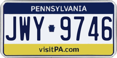 PA license plate JWY9746
