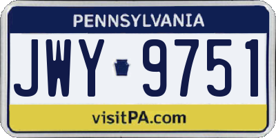 PA license plate JWY9751