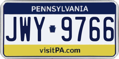 PA license plate JWY9766