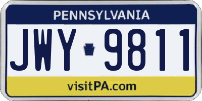 PA license plate JWY9811