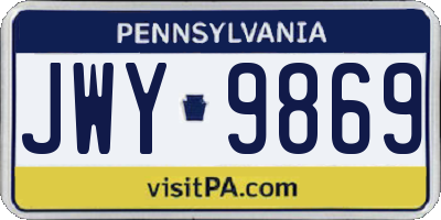 PA license plate JWY9869