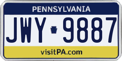 PA license plate JWY9887