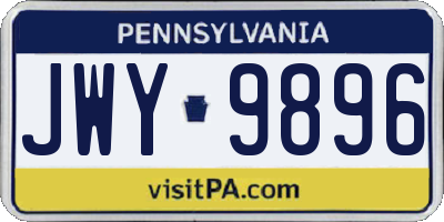 PA license plate JWY9896