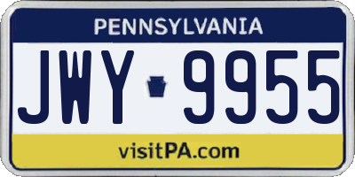 PA license plate JWY9955