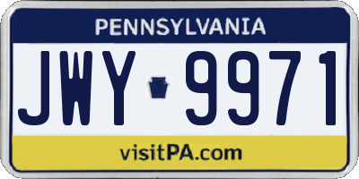 PA license plate JWY9971
