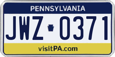 PA license plate JWZ0371
