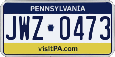 PA license plate JWZ0473