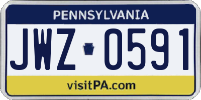 PA license plate JWZ0591