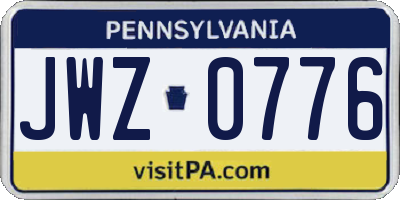 PA license plate JWZ0776