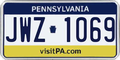 PA license plate JWZ1069