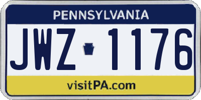 PA license plate JWZ1176