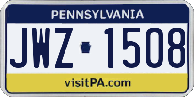 PA license plate JWZ1508