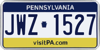PA license plate JWZ1527