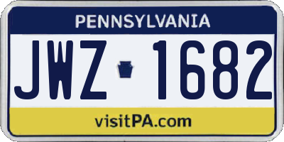 PA license plate JWZ1682