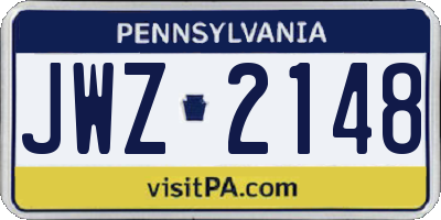 PA license plate JWZ2148
