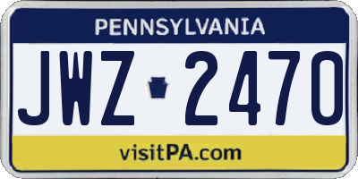 PA license plate JWZ2470