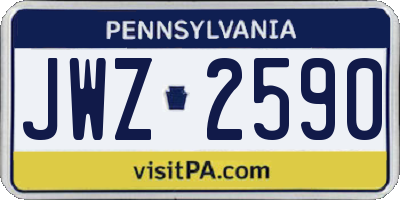 PA license plate JWZ2590