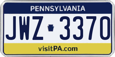 PA license plate JWZ3370