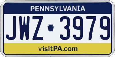 PA license plate JWZ3979