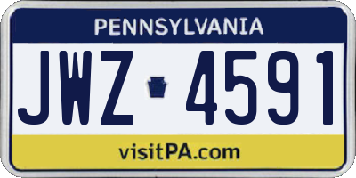 PA license plate JWZ4591